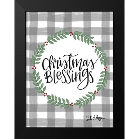 Christmas Blessings Black Modern Wood Framed Art Print by Larson, Lisa