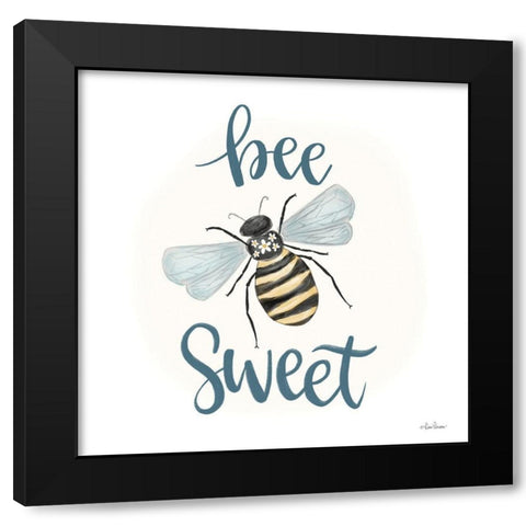 Bee Sweet Black Modern Wood Framed Art Print with Double Matting by Larson, Lisa