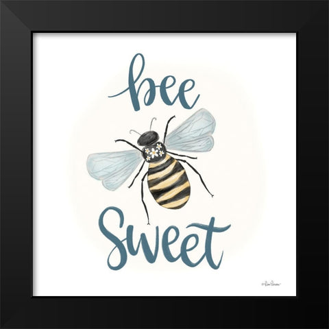 Bee Sweet Black Modern Wood Framed Art Print by Larson, Lisa