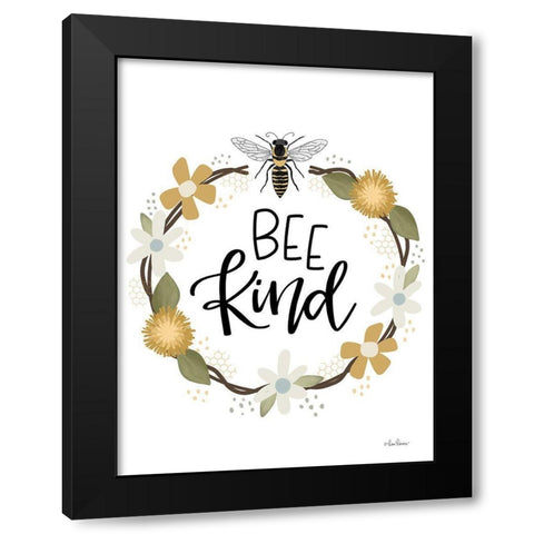 Bee Kind     Black Modern Wood Framed Art Print with Double Matting by Larson, Lisa