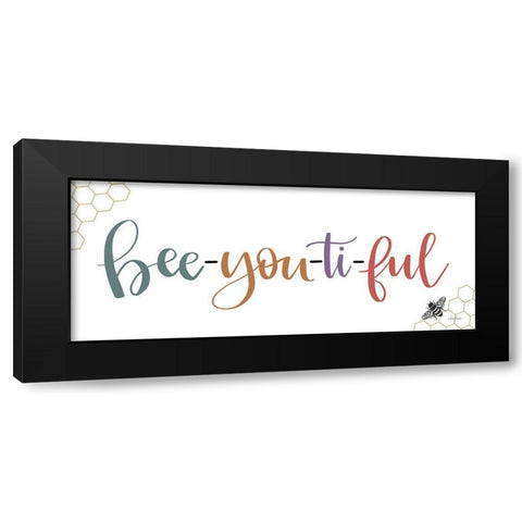 Bee-you-ti-ful Black Modern Wood Framed Art Print by Larson, Lisa