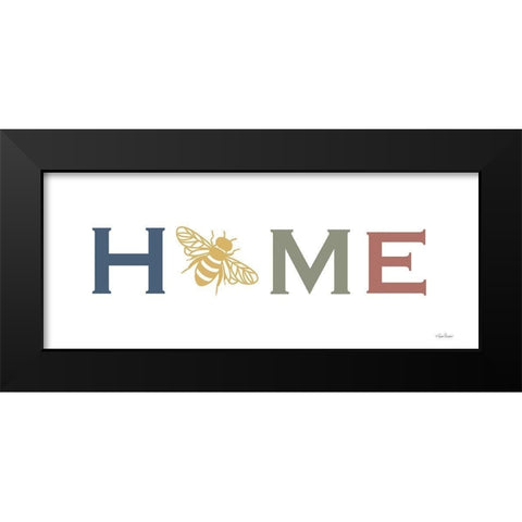 Home Bee Black Modern Wood Framed Art Print by Larson, Lisa