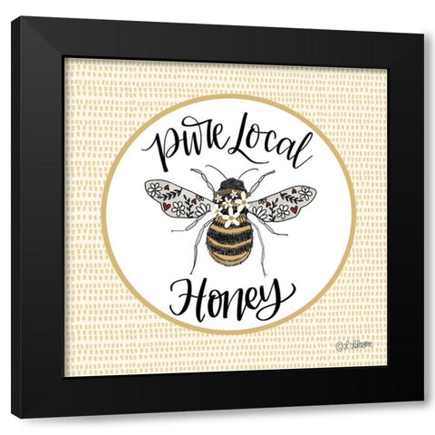 Pure Local Honey Black Modern Wood Framed Art Print by Larson, Lisa