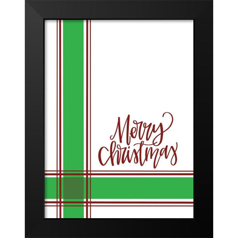 Farmhouse Merry Christmas    Black Modern Wood Framed Art Print by Larson, Lisa