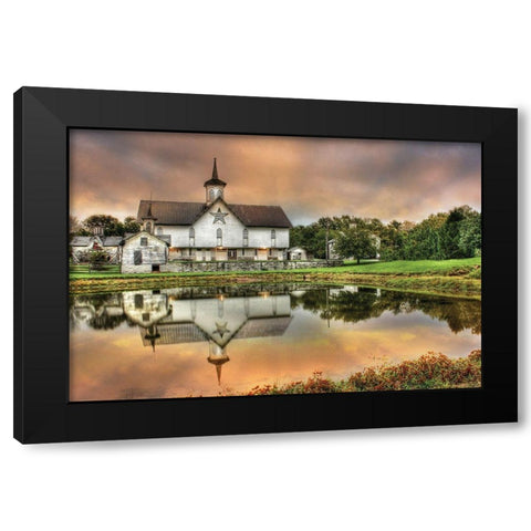 Star Barn Black Modern Wood Framed Art Print with Double Matting by Deiter, Lori