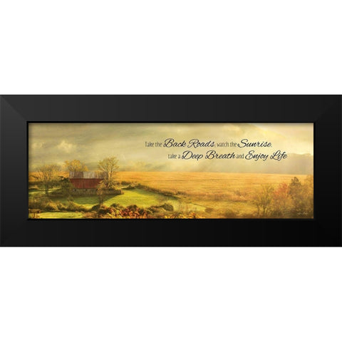 Enjoy Life Black Modern Wood Framed Art Print by Deiter, Lori