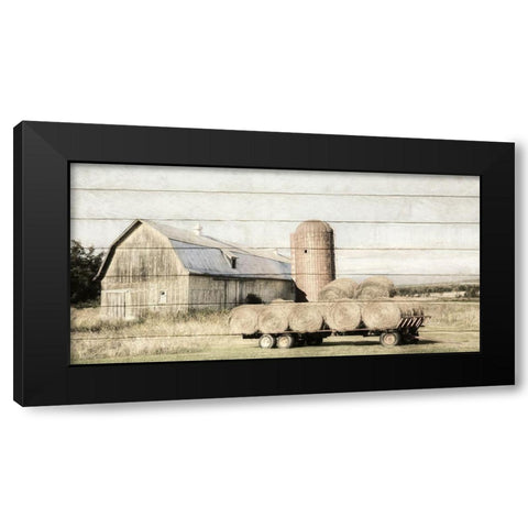 Wagon of Hay Black Modern Wood Framed Art Print with Double Matting by Deiter, Lori