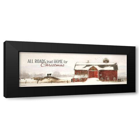 All Roads Lead Home for Christmas Black Modern Wood Framed Art Print with Double Matting by Deiter, Lori