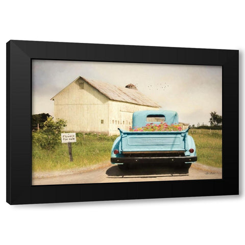 Flowers for Sale Black Modern Wood Framed Art Print by Deiter, Lori