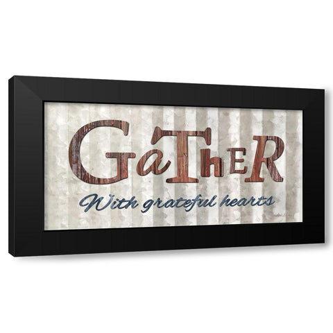 Gather with Graceful Hearts Black Modern Wood Framed Art Print with Double Matting by Deiter, Lori