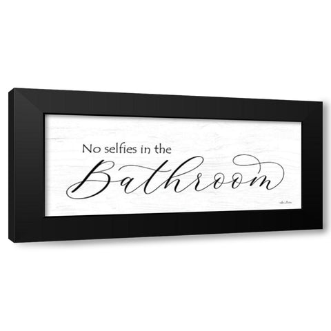 No Selfies in the Bathroom Black Modern Wood Framed Art Print with Double Matting by Deiter, Lori