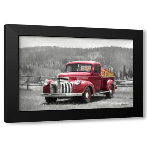 American Made with Flowers    Black Modern Wood Framed Art Print with Double Matting by Deiter, Lori