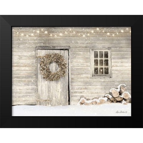 Old Farm Christmas Black Modern Wood Framed Art Print by Deiter, Lori