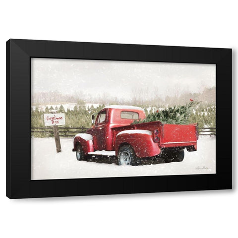 Christmas Tree Pick Black Modern Wood Framed Art Print by Deiter, Lori