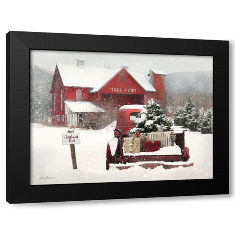 Tree Farm Christmas   Black Modern Wood Framed Art Print by Deiter, Lori
