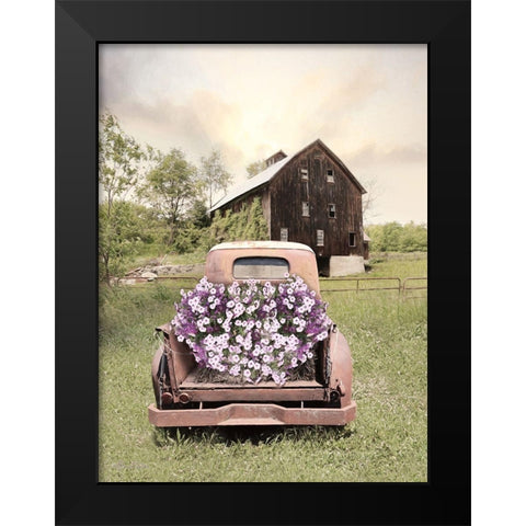 Petunia Truck Black Modern Wood Framed Art Print by Deiter, Lori