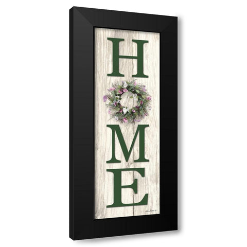 Spring Home Wreath  Black Modern Wood Framed Art Print with Double Matting by Deiter, Lori