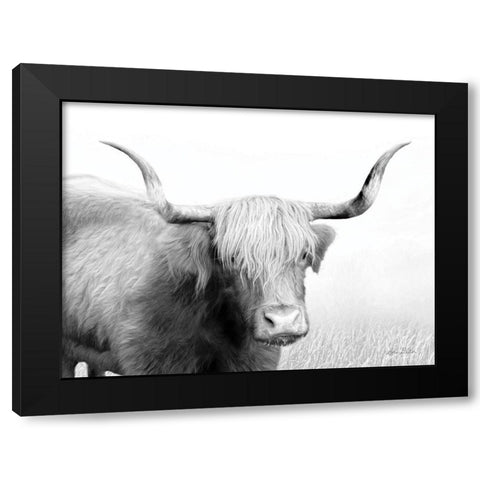 Highland Cow Black Modern Wood Framed Art Print by Deiter, Lori