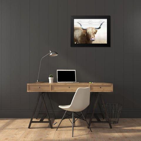 Get Your Horns Up Black Modern Wood Framed Art Print by Deiter, Lori