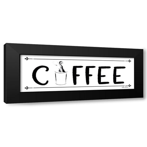Coffee Banner Black Modern Wood Framed Art Print by Deiter, Lori