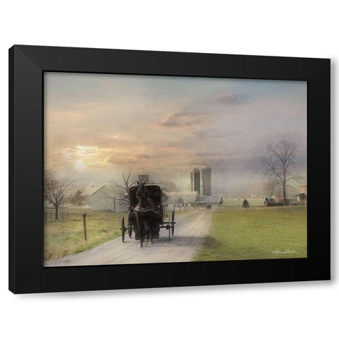 Morning Exercise Black Modern Wood Framed Art Print with Double Matting by Deiter, Lori