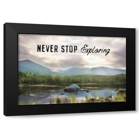 Never Stop Exploring Black Modern Wood Framed Art Print with Double Matting by Deiter, Lori