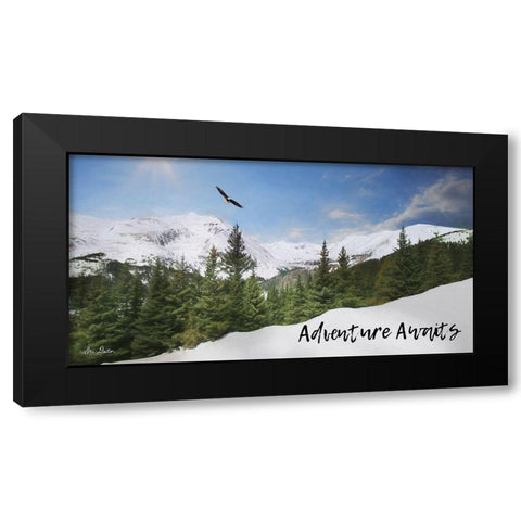 Adventure Awaits Black Modern Wood Framed Art Print by Deiter, Lori