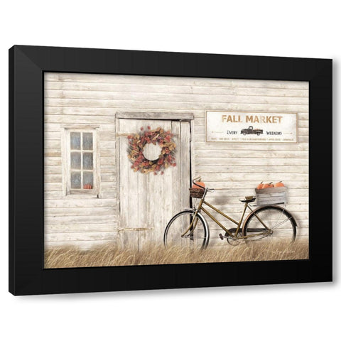 Pumpkin Bicycle   Black Modern Wood Framed Art Print by Deiter, Lori