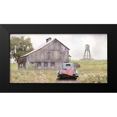 Flag on Tailgate  Black Modern Wood Framed Art Print by Deiter, Lori