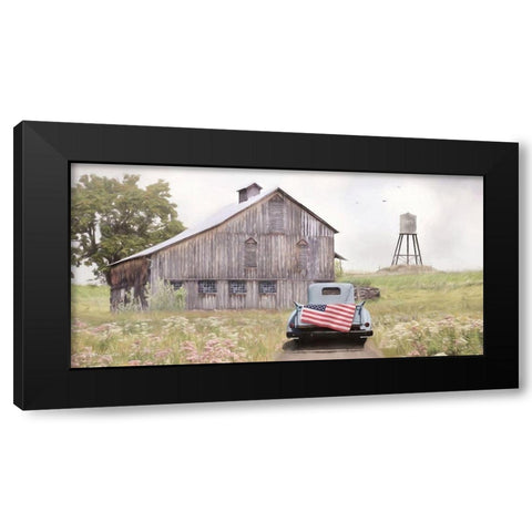 Flag on Tailgate Black Modern Wood Framed Art Print with Double Matting by Deiter, Lori