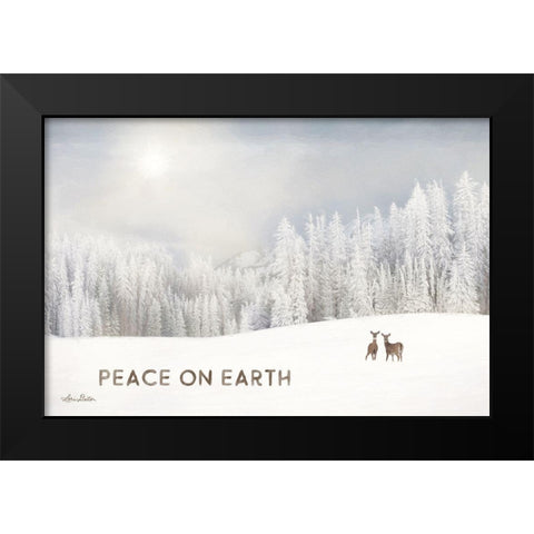Lava Mountain Snow Storm with Deer Black Modern Wood Framed Art Print by Deiter, Lori