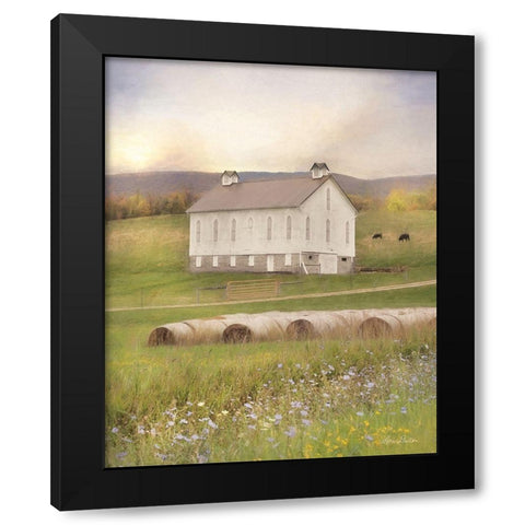 Uphill Farm Black Modern Wood Framed Art Print with Double Matting by Deiter, Lori