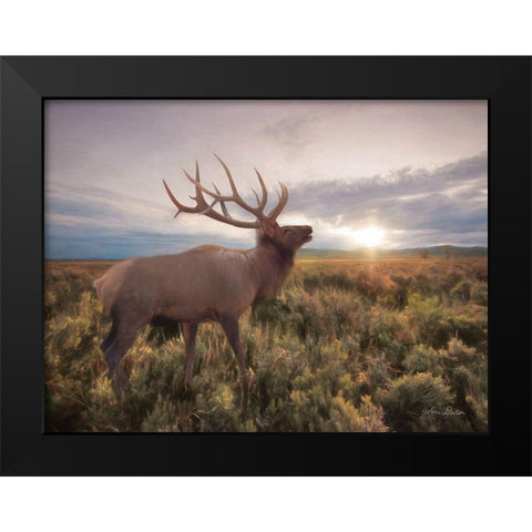 Jackson Sunrise with Elk     Black Modern Wood Framed Art Print by Deiter, Lori