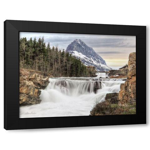 Swiftcurrent Falls          Black Modern Wood Framed Art Print by Deiter, Lori