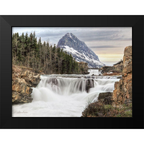 Swiftcurrent Falls          Black Modern Wood Framed Art Print by Deiter, Lori
