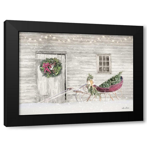 Old Farm Christmas Black Modern Wood Framed Art Print by Deiter, Lori