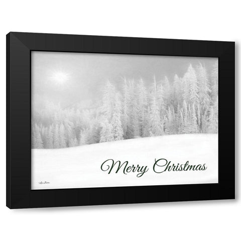 Merry Christmas Snowy Trees    Black Modern Wood Framed Art Print with Double Matting by Deiter, Lori