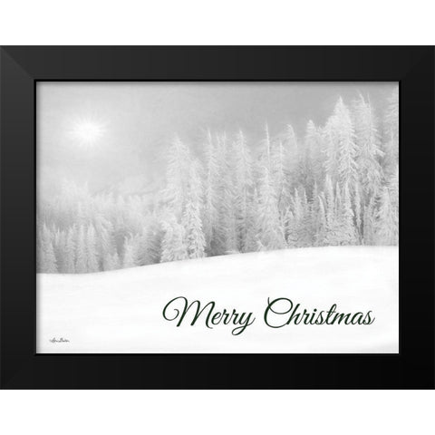 Merry Christmas Snowy Trees    Black Modern Wood Framed Art Print by Deiter, Lori