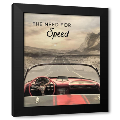 The Need for Speed Black Modern Wood Framed Art Print by Deiter, Lori