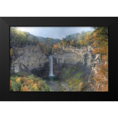 Autumn at Taughannock Falls    Black Modern Wood Framed Art Print by Deiter, Lori