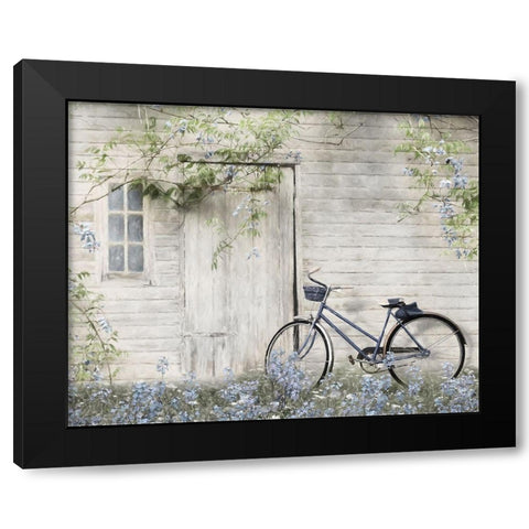 Blue Bike at Barn      Black Modern Wood Framed Art Print by Deiter, Lori