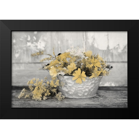 Gold Wildflowers I      Black Modern Wood Framed Art Print by Deiter, Lori