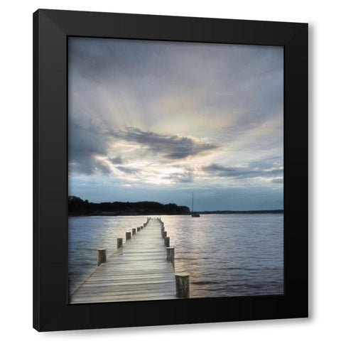 Sunset on the Bay Black Modern Wood Framed Art Print by Deiter, Lori