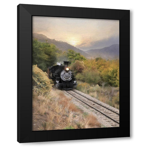 Durango Train at Sunset Black Modern Wood Framed Art Print with Double Matting by Deiter, Lori