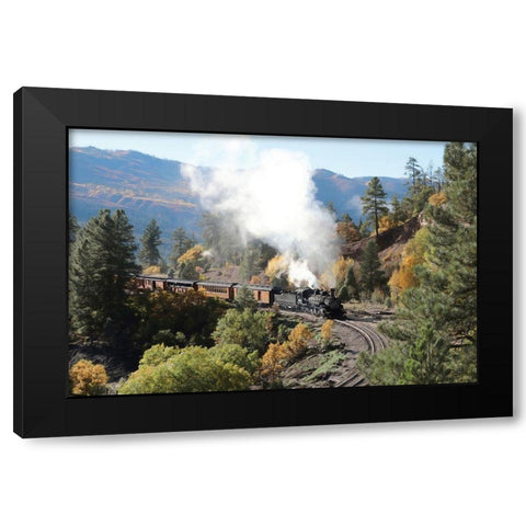 Durango Silverton Train IV Black Modern Wood Framed Art Print with Double Matting by Deiter, Lori