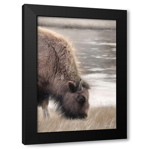Yellowstone Buffalo Black Modern Wood Framed Art Print by Deiter, Lori