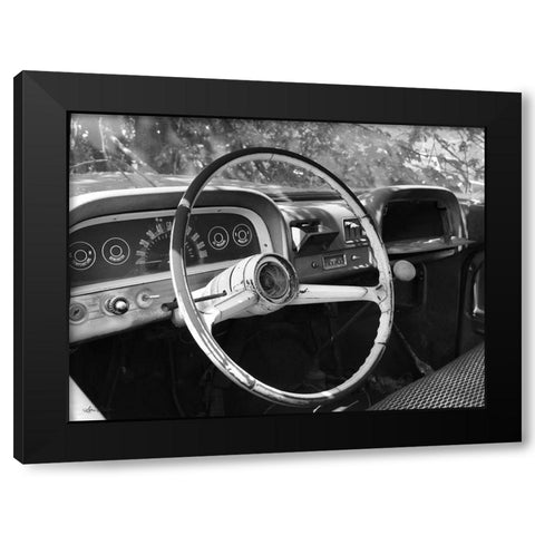 Chevy Steering Wheel Black Modern Wood Framed Art Print with Double Matting by Deiter, Lori