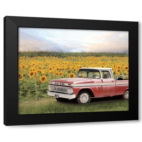Truck with Sunflowers Black Modern Wood Framed Art Print by Deiter, Lori