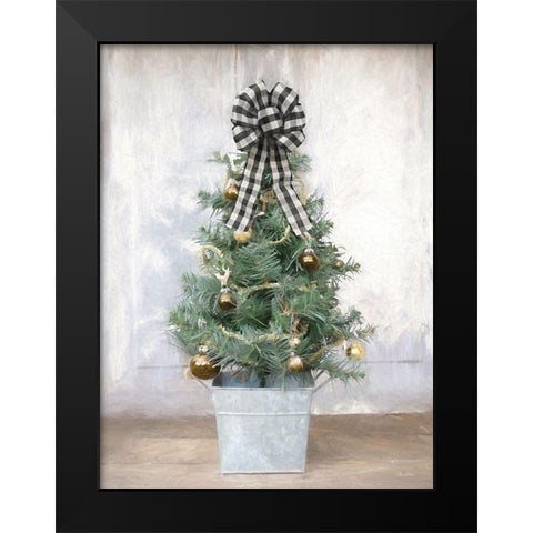Buffalo Plaid Mini Tree   Black Modern Wood Framed Art Print by Deiter, Lori