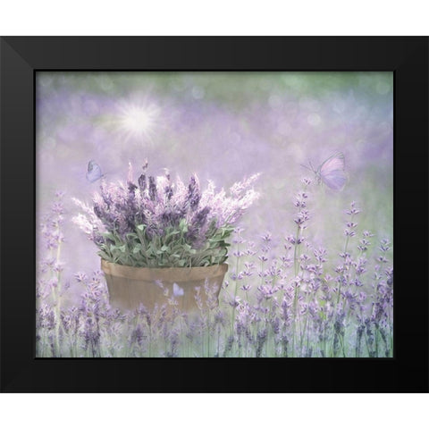 Lavender Basket Black Modern Wood Framed Art Print by Deiter, Lori